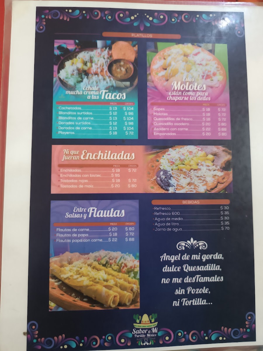 Sabor A Mi Altamira Menu - Image 1